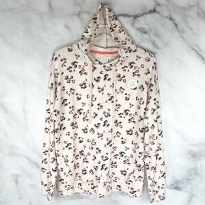 NWT The Lounge Edit Leopard Print Luxuriously Soft Stretch Knit Pullover Hoodie